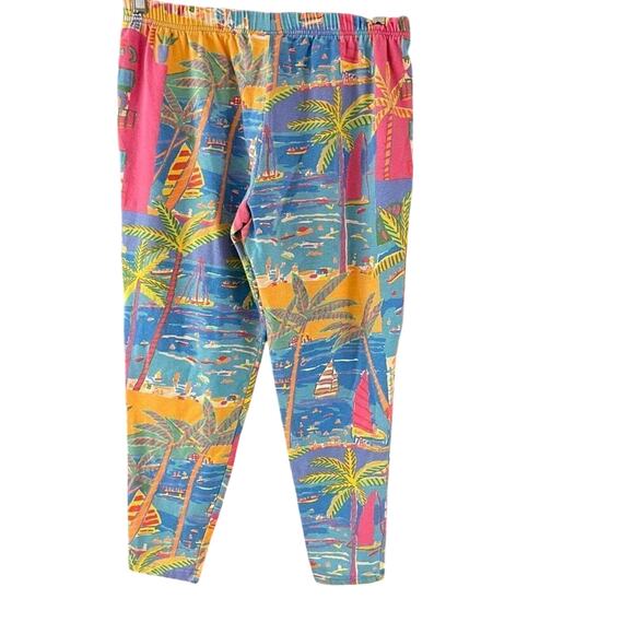 Vintage Ken Done Art & Design Tropical Print Pants Cotton Stretch Size 1X - Picture 6 of 7